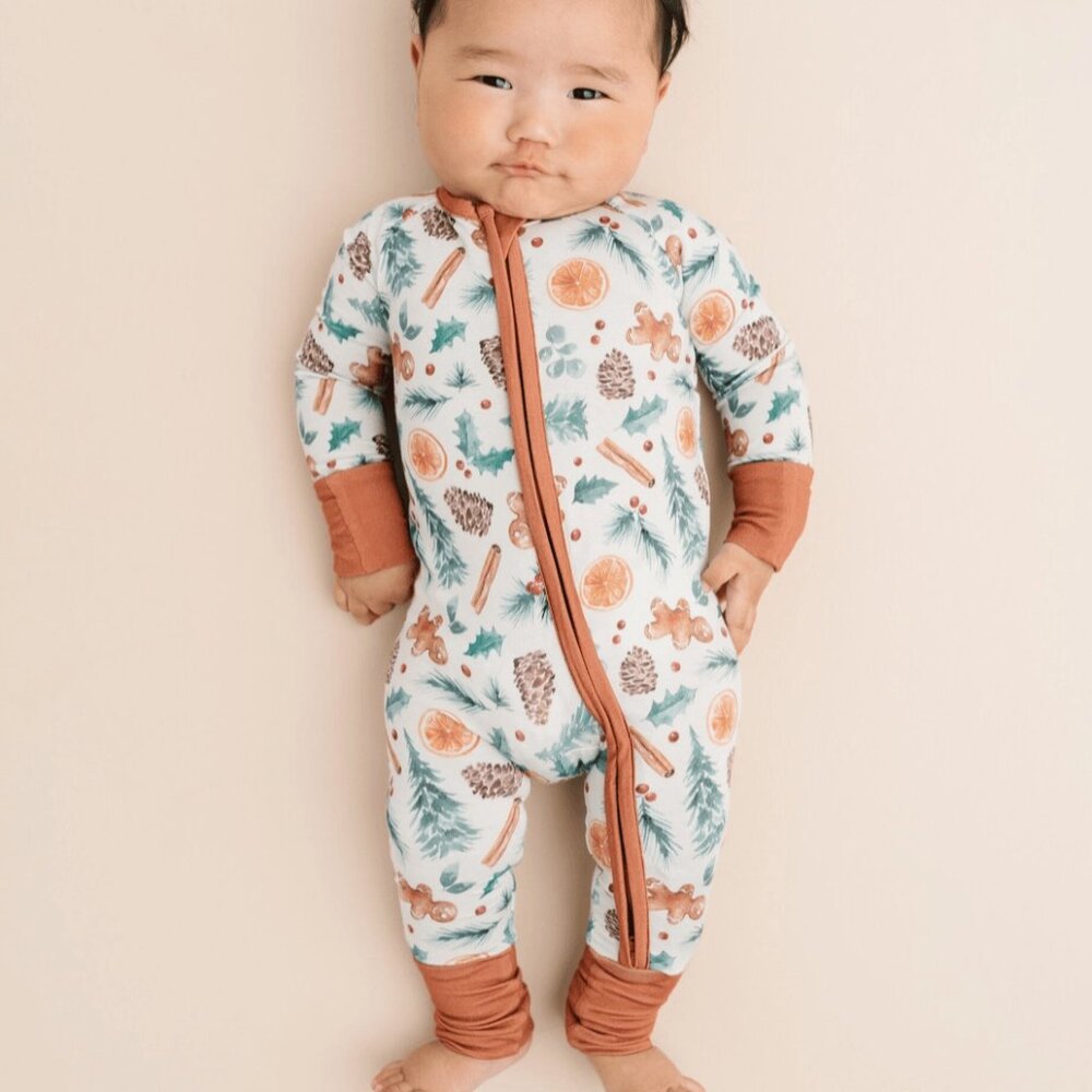 Christmas Vibes Bamboo Baby Onesie Pajamas